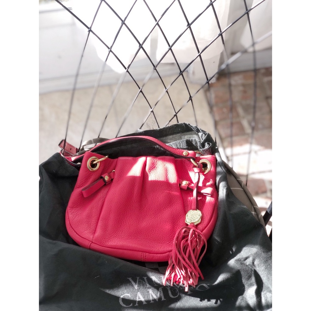 Vince Camuto Crossbody Leather Bag w Tassels Pink